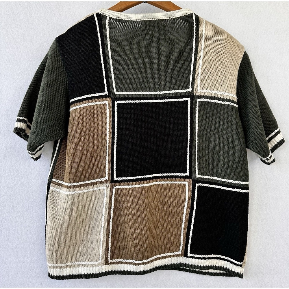 Christopher & Banks Cardigan Colorblock Patchwork Womens S Earth Tone Excellent - Picture 2 of 3
